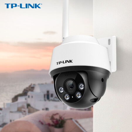 TP-LINK 无线监控室外摄像头 300万超清日夜全彩户外防水云台球机 网络wifi手机远程 TL-IPC632-A4电源套装版